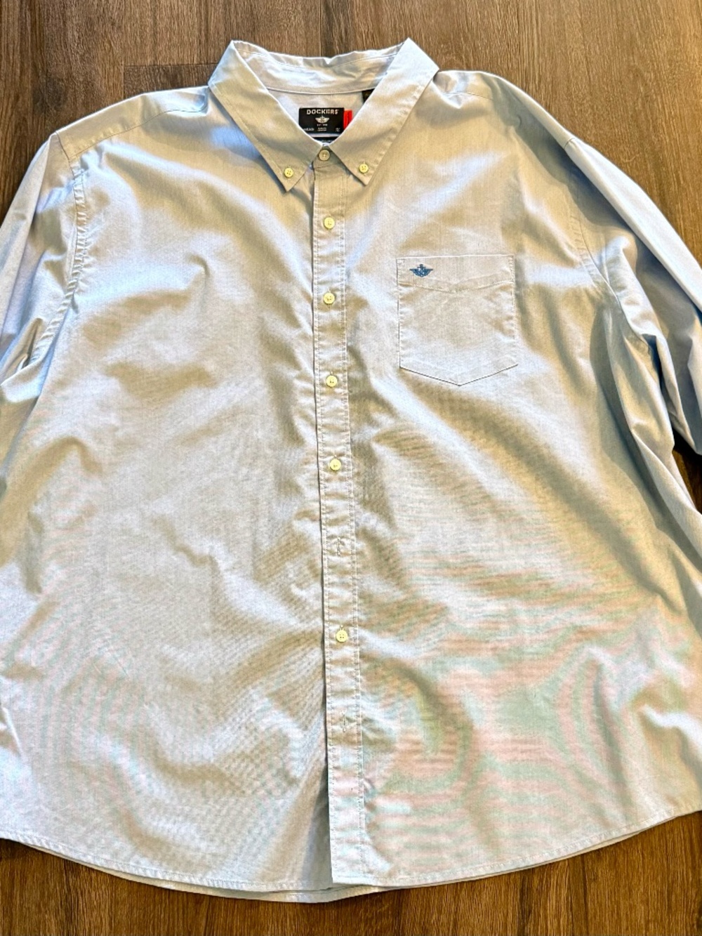 Dockers Men's Big & Tall Long Sleeve Signature Comfort Flex Shirt - Blue - 4XL